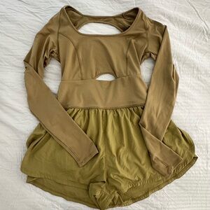 Olive Green Long Sleeve Romper Runsie
